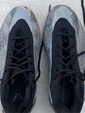 adidas Men's Black Sneakers with Gray Marbled Sidewalls